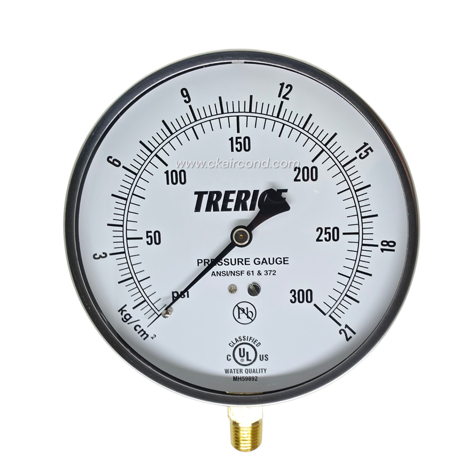เพรสเชอร์เกจ์ เกจ์วัดแรงดัน 0-300 PSI "TRERICE" Model 620B Series - Image 2