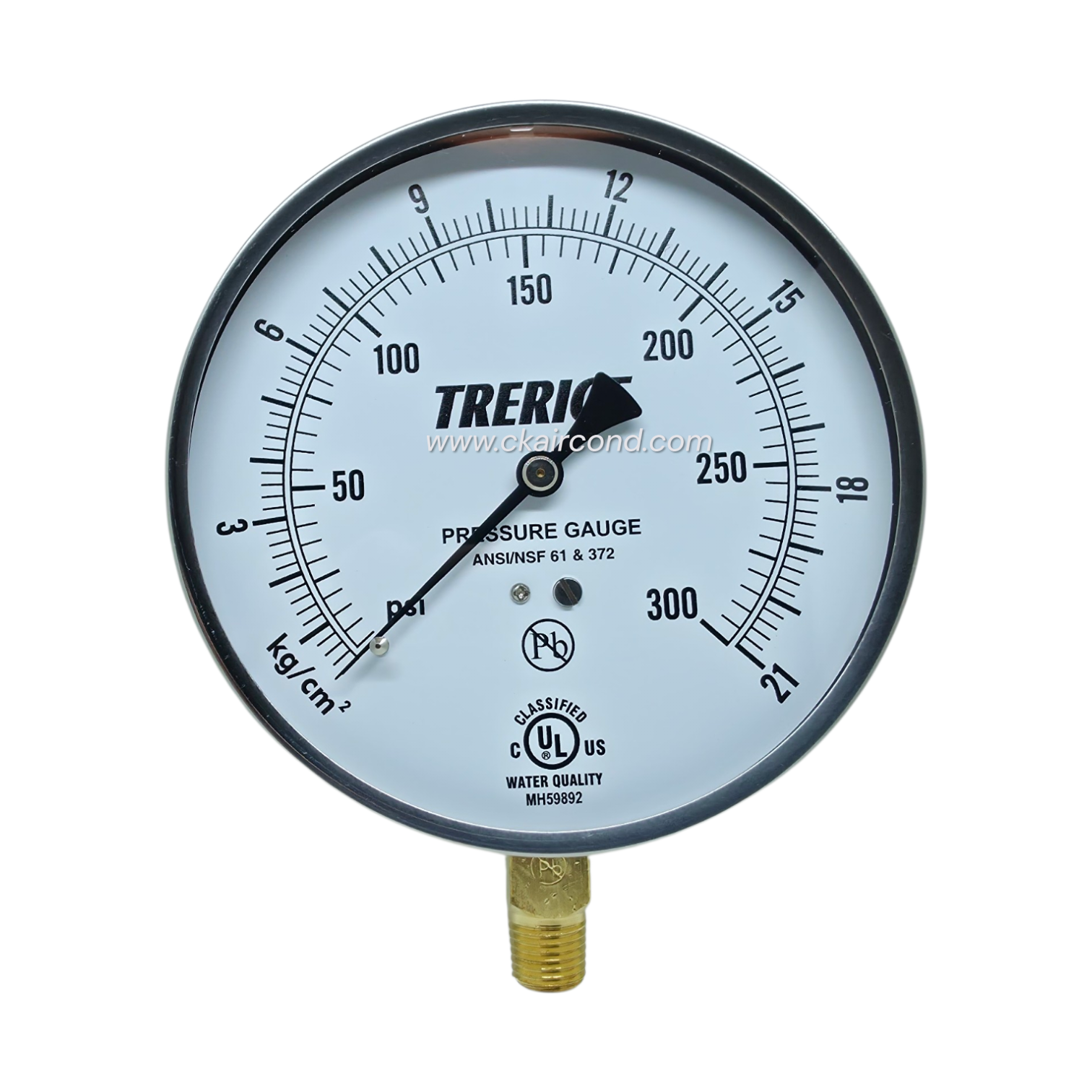 เพรสเชอร์เกจ์ เกจ์วัดแรงดัน 0-300 PSI "TRERICE" Model 620B Series - Image 3