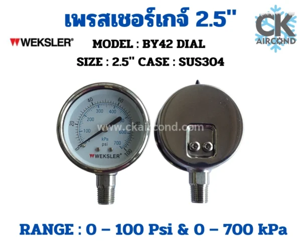 เกจวัดแรงดัน WEKSLER BY42